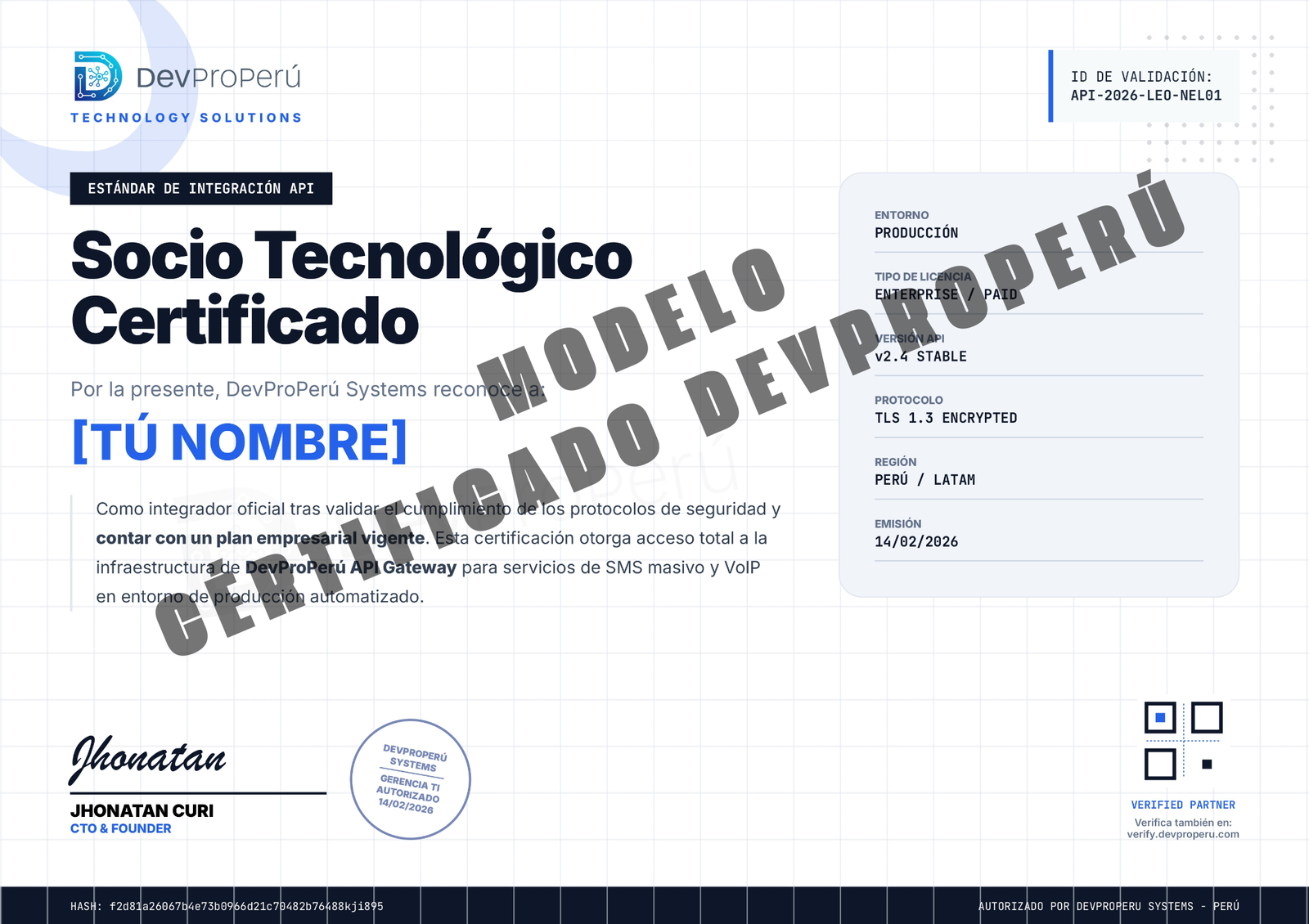 Certificado Ejemplo